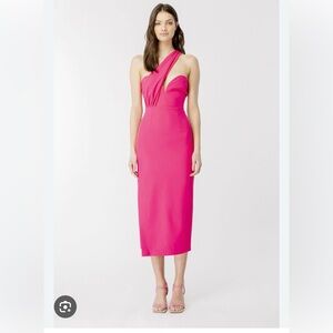 NWT Bardot Hot Candy Pink Lorella Midi Dress
